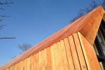 Schuur met atelier - Detail douglas latjes op gevel en dak